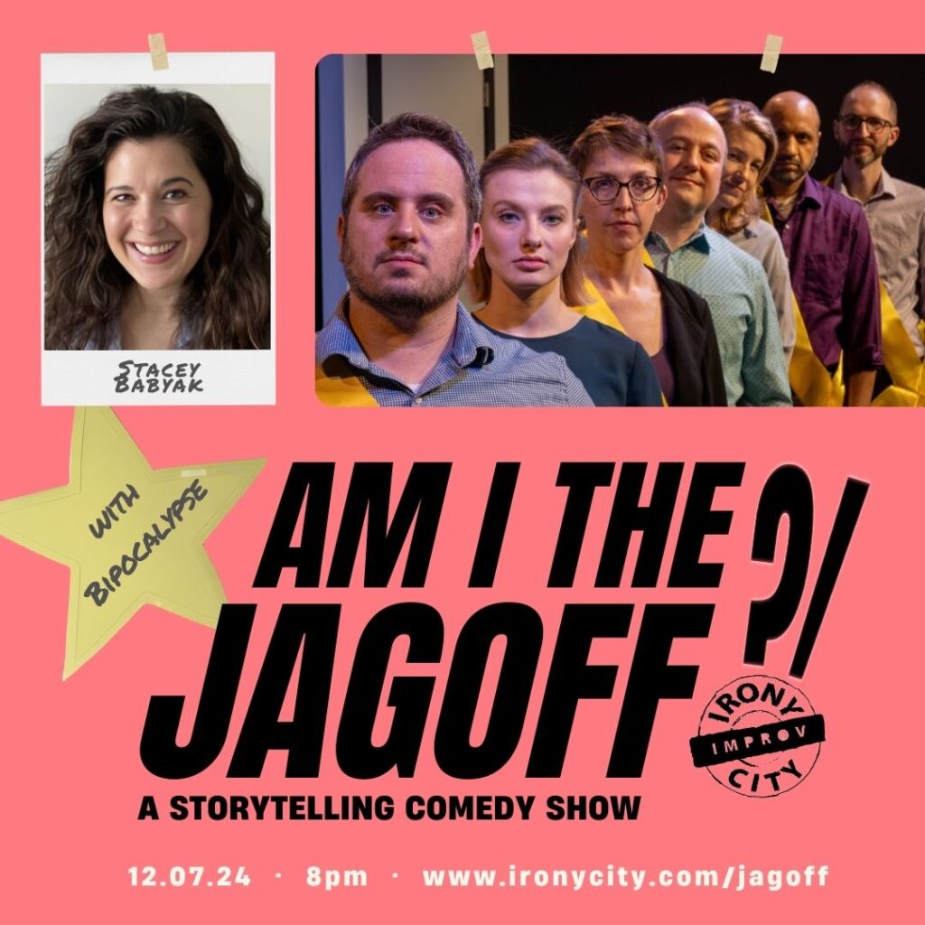 Each month, Irony City welcomes a local comedian who confesses a true story in which they made a questionable decision, sparking hilarious improvised scenes from Irony City. In the end, YOU will judge: were they the Jagoff?